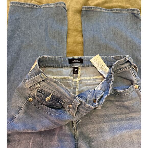 y2k True Religion Becca Mid RIse Boot Jeans Light Wash 32 - Picture 5 of 6